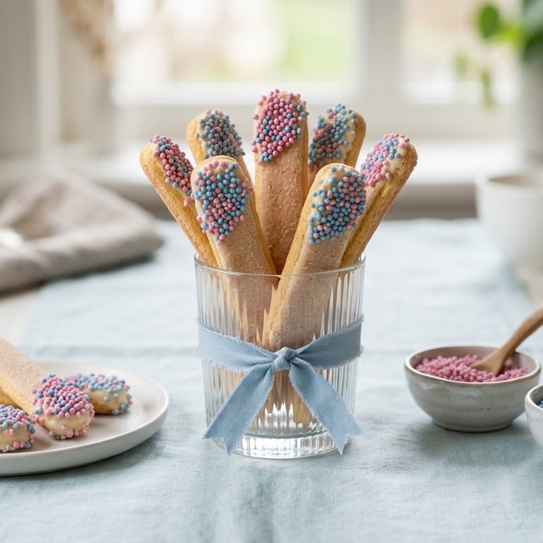 Kraamhapje van een versierde lange vinger