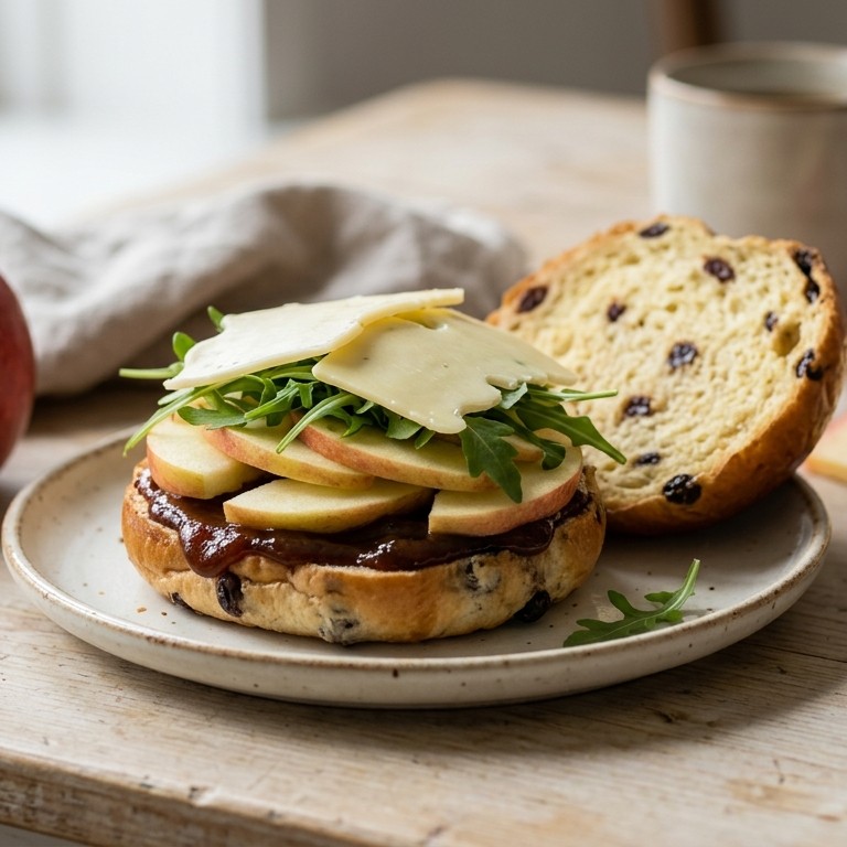 Krentebol met appel en Edammerkaas