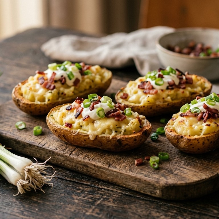 Krokante aardappelbootjes