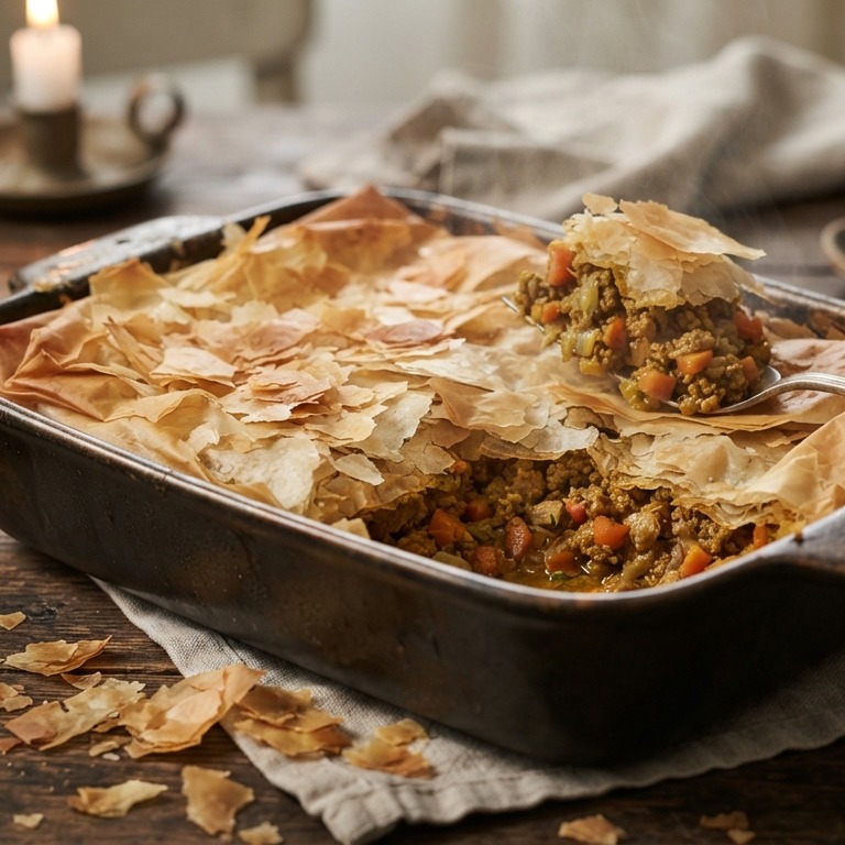 Krokante gehaktschotel (oven)