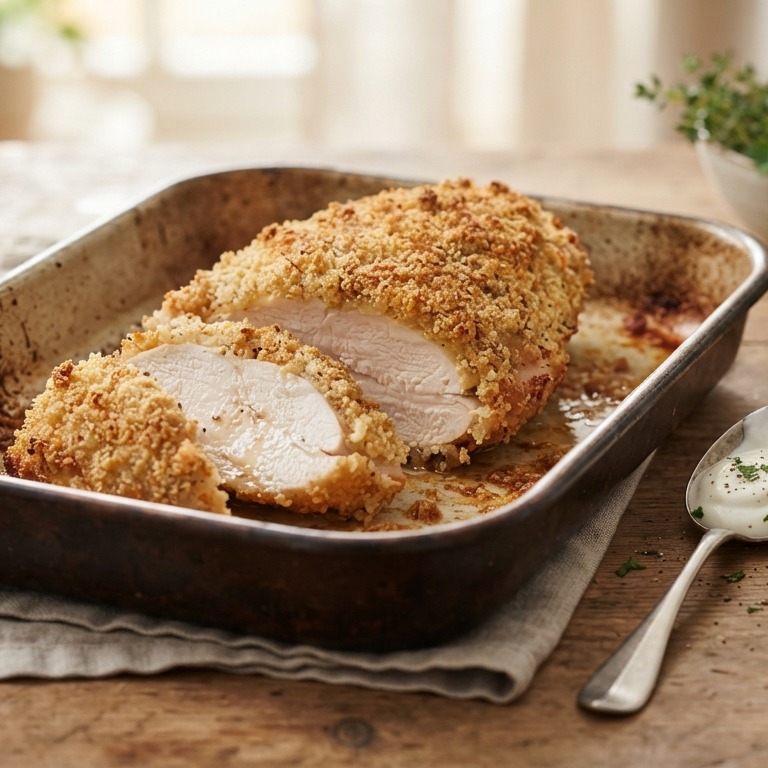 Krokante kipfilet uit de oven