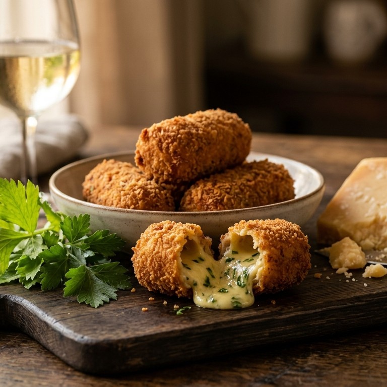 Kroketten met Goudse kaas en peterselie