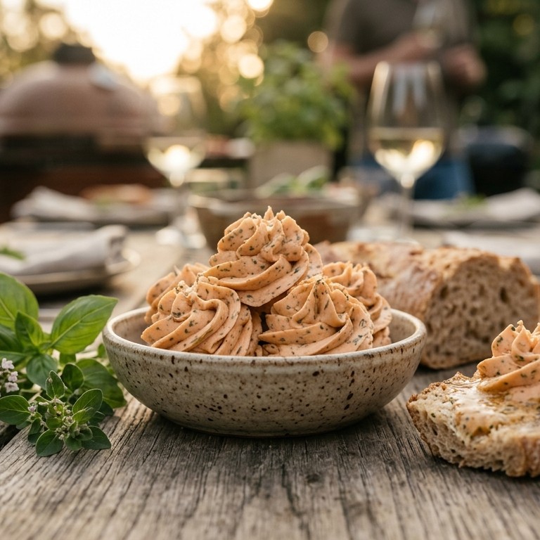 Kruidenboter met tomatenpuree en geraspte belegen kaas