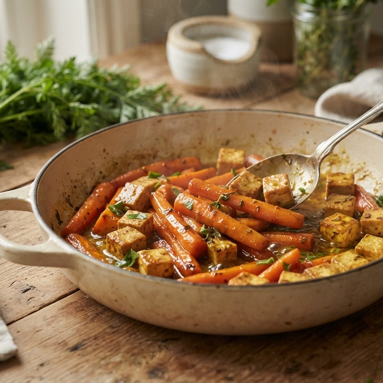 Kruidige wortels met tofu