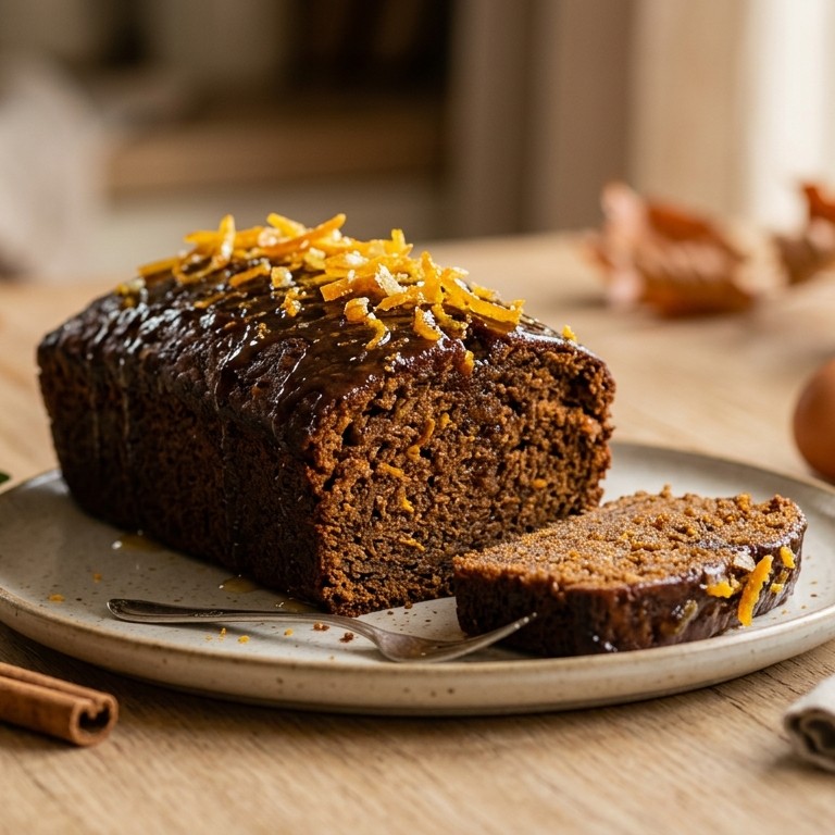 Kruidkoek met sinaasappel, honing en oranjebloesem