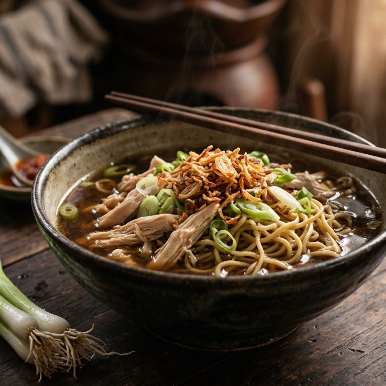Kuah Ajam Mie (kippensoep met mie)