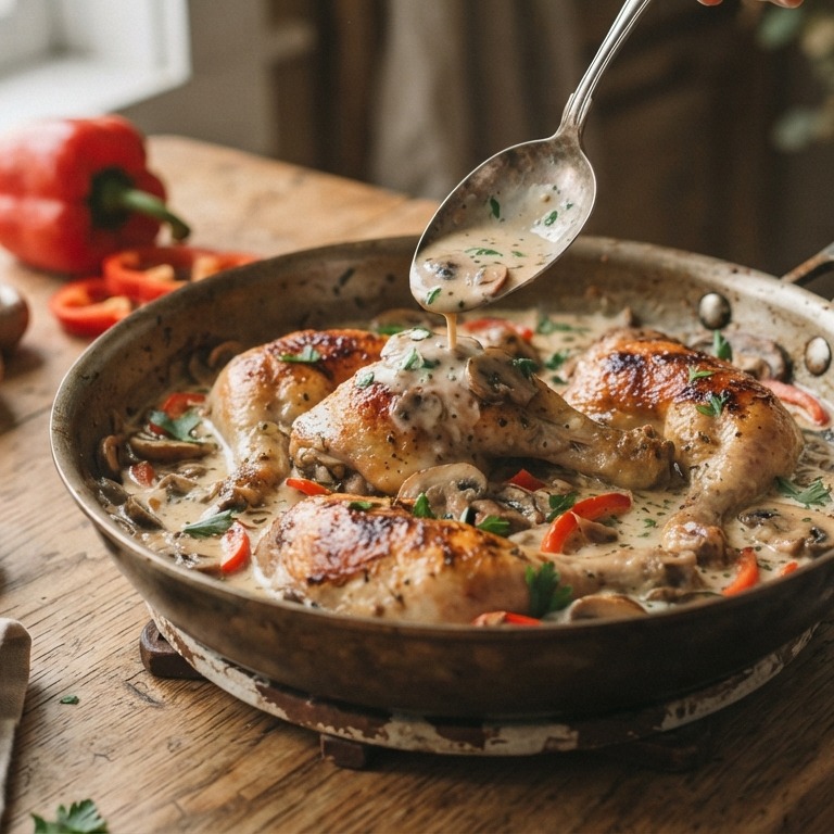 Kuikenbouten met champignons