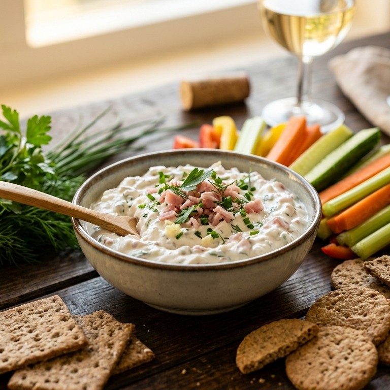 Kwark dip met ham