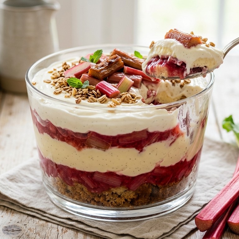 Kwark-rabarbertrifle