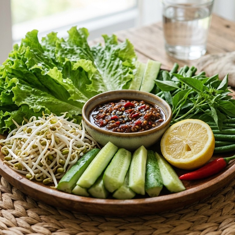 Lalapan Tiga (koude groente salade)