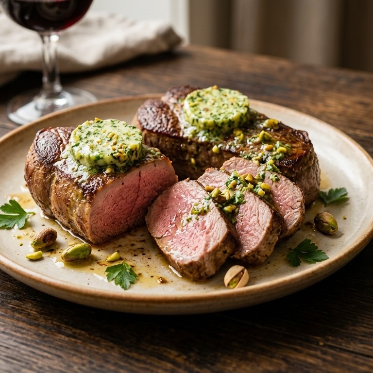 Lamsfilet met pistacheboter