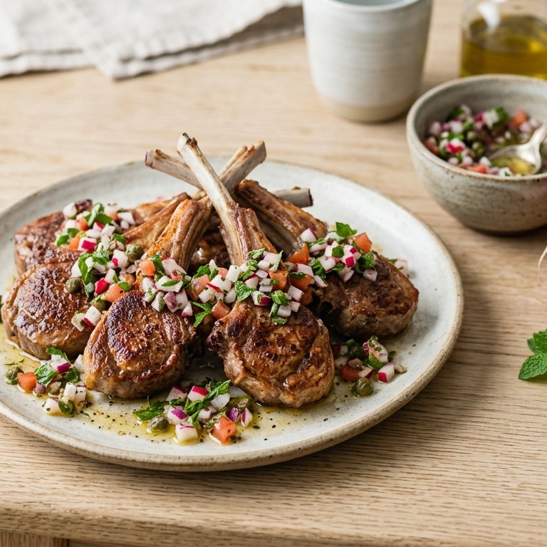 Lamskoteletjes met kruidensalsa