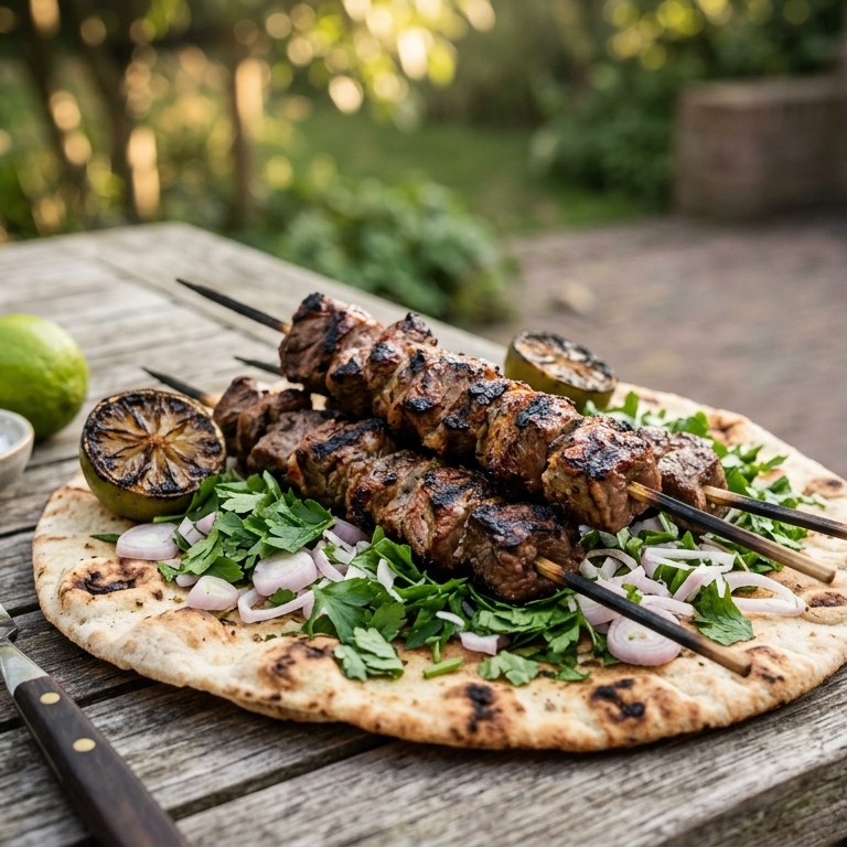 Lamsspiesjes met knoflook