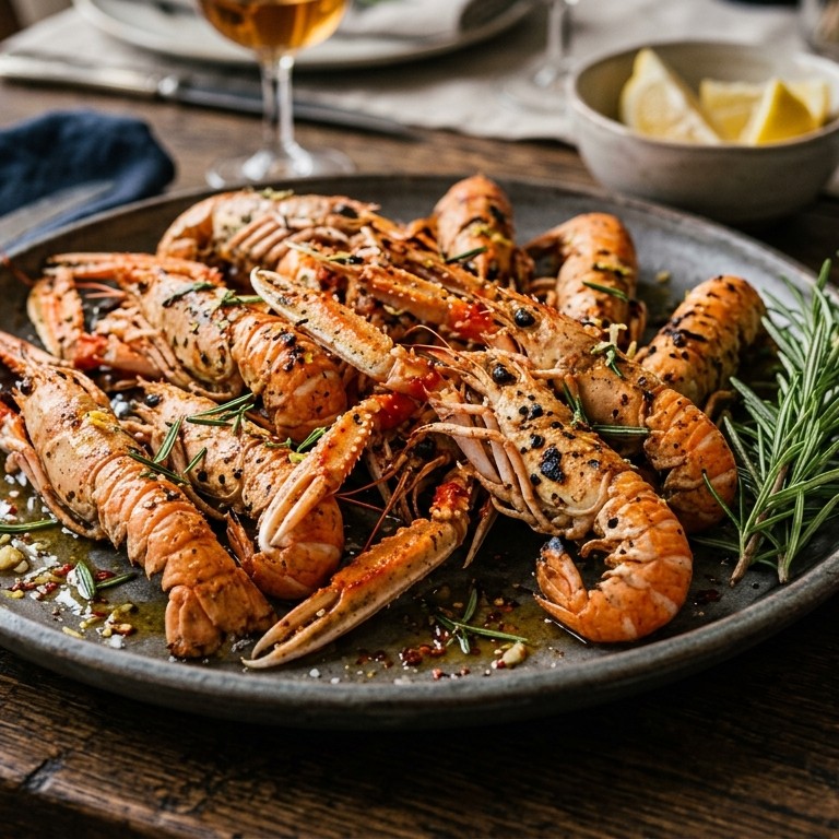 Langoustines met chilli, rozemarijn en knoflook