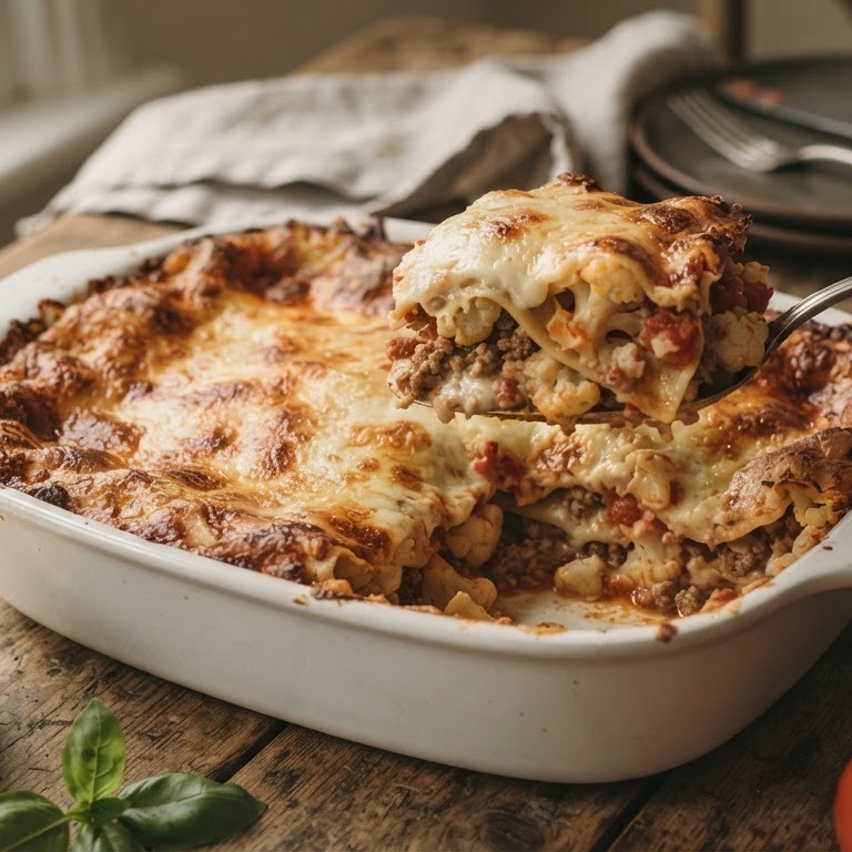 Lasagne met bloemkool en tomaat
