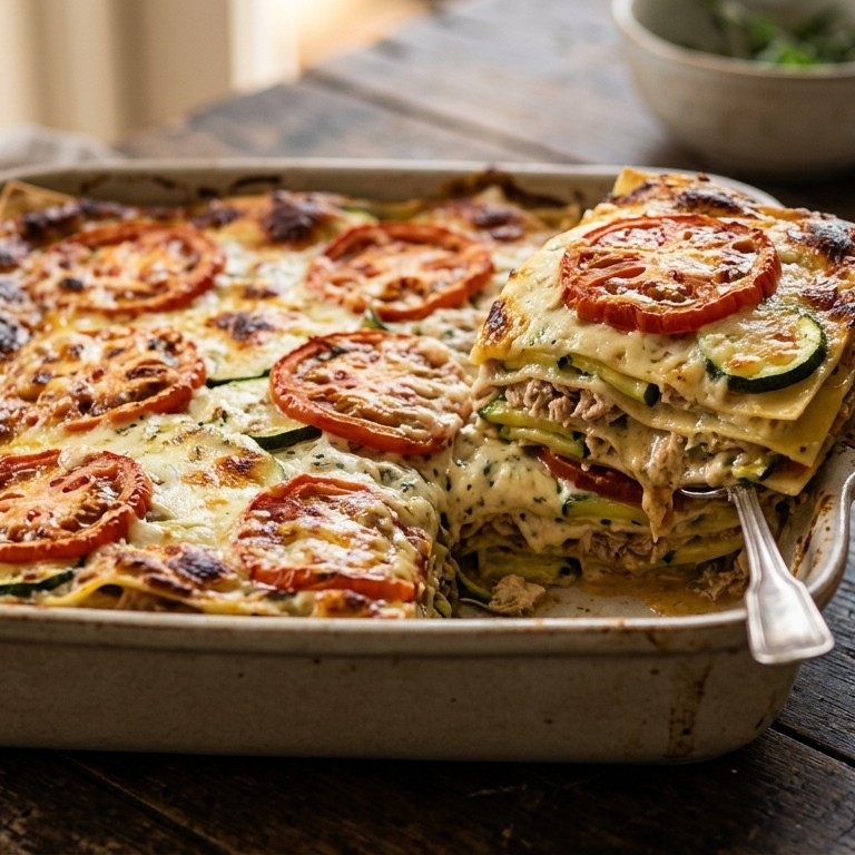 Lasagne met courgette en tonijn