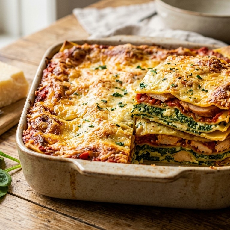 Lasagne met gerookte kip