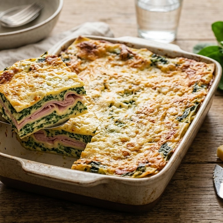Lasagne met ham en spinazie