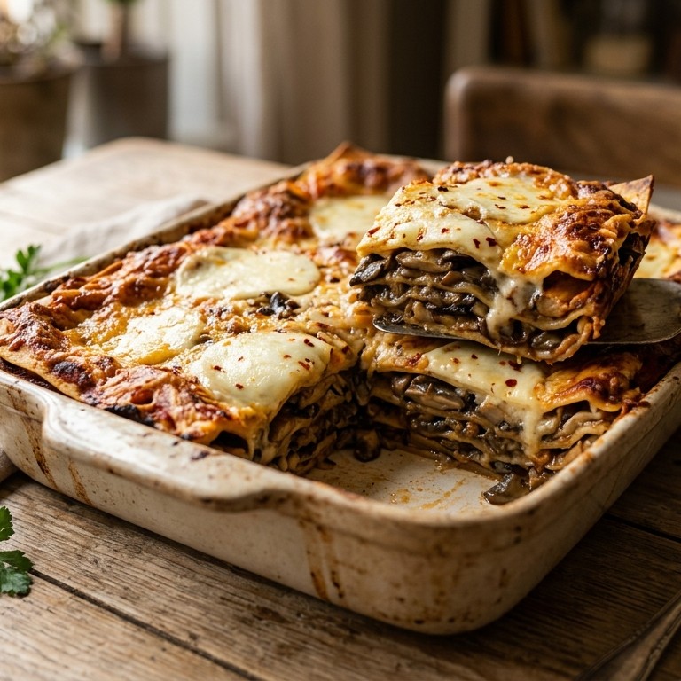 Lasagne met paddestoelen