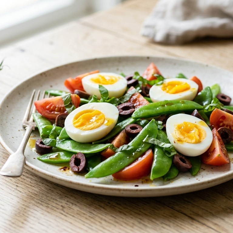 Lauwwarme salade van peultjes
