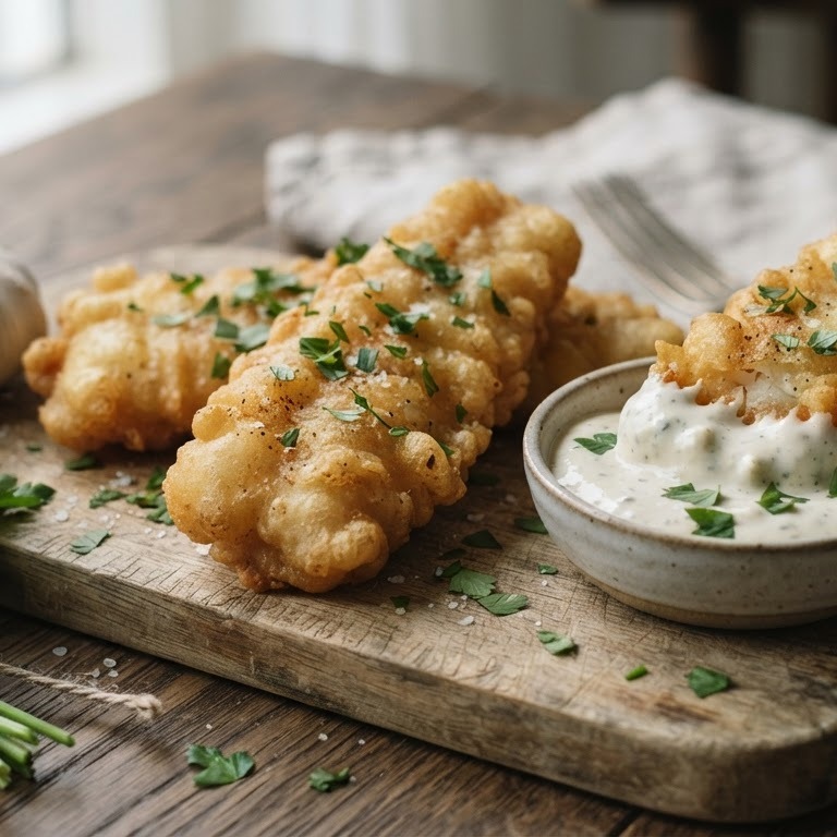 Lekkerbekjes met knoflooksaus
