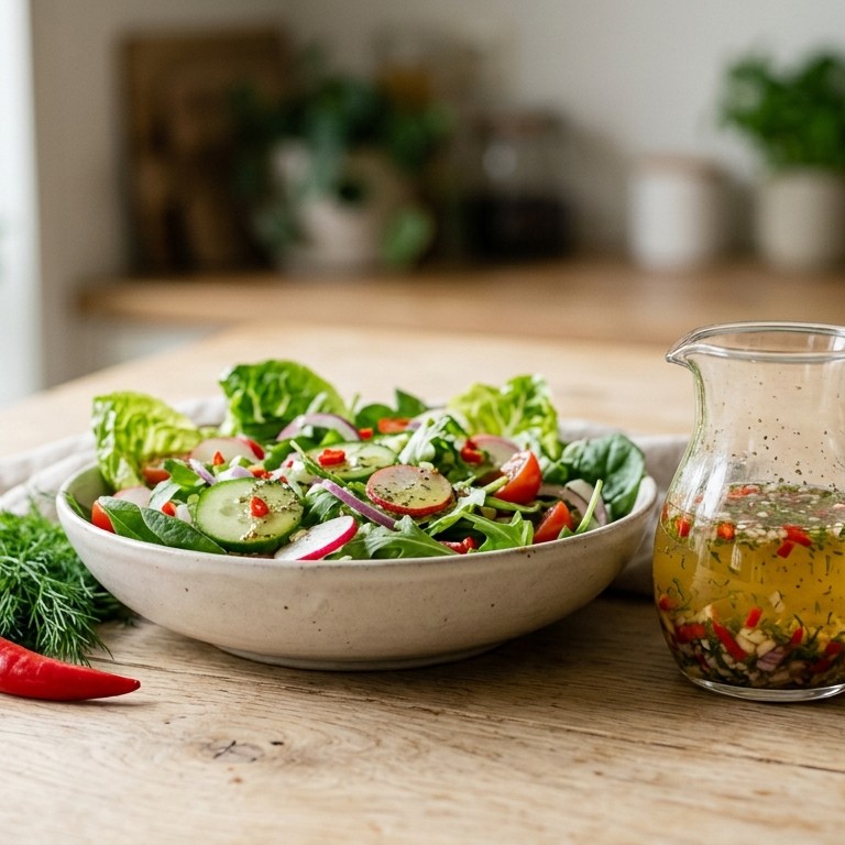 Licht pikante dressing voor salades