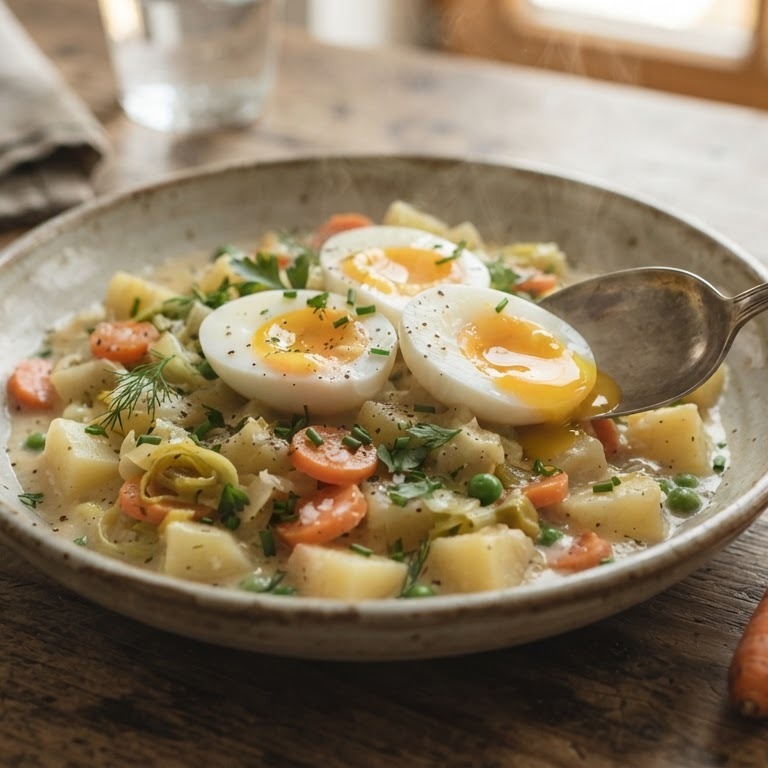 Light aardappelragout met ei