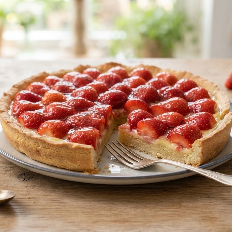 Limburgse aardbeienvlaai