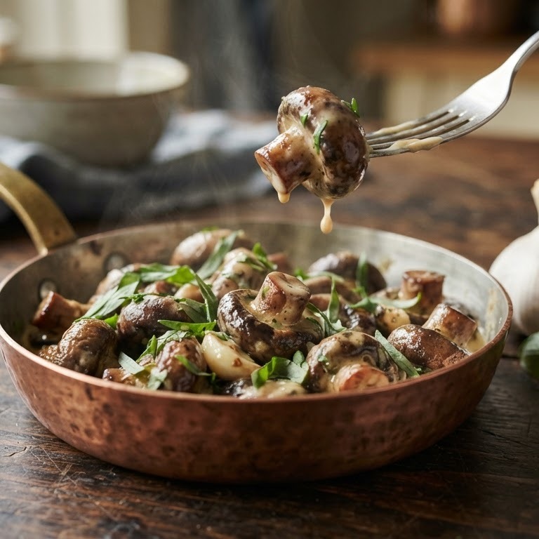 Limburgse grotchampignons met knoflook
