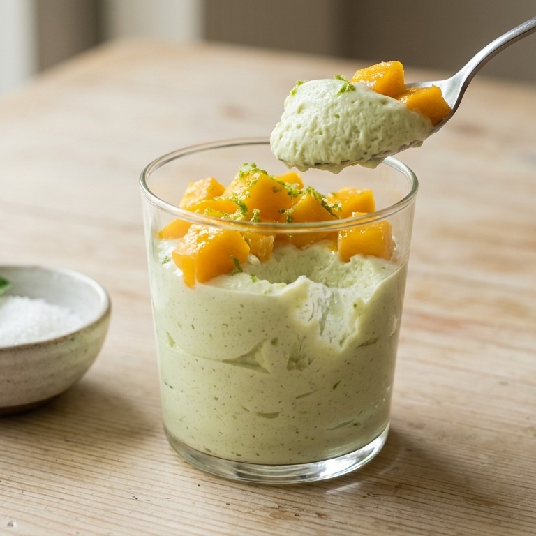 Limoenmousse met mango