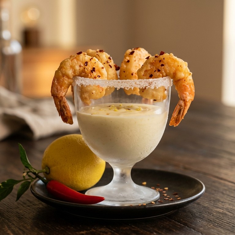 Limoncello dip met chili garnalen