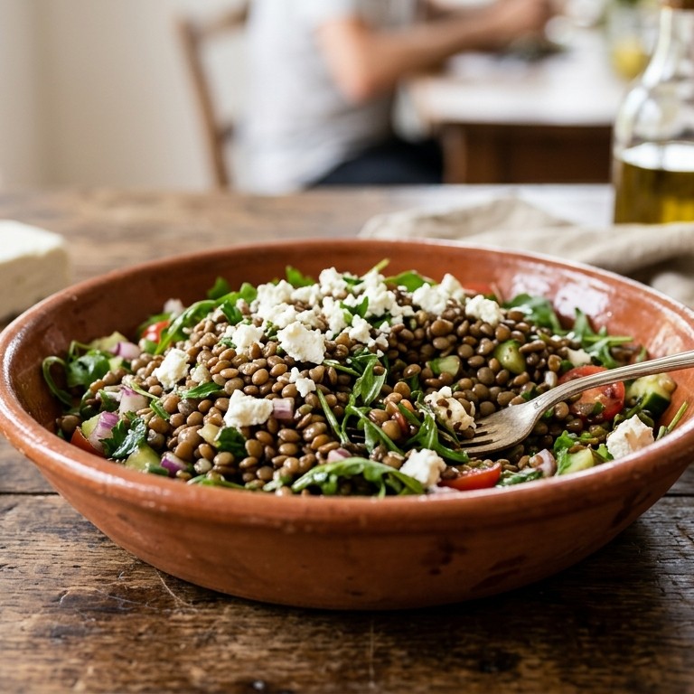 Linzensalade met feta