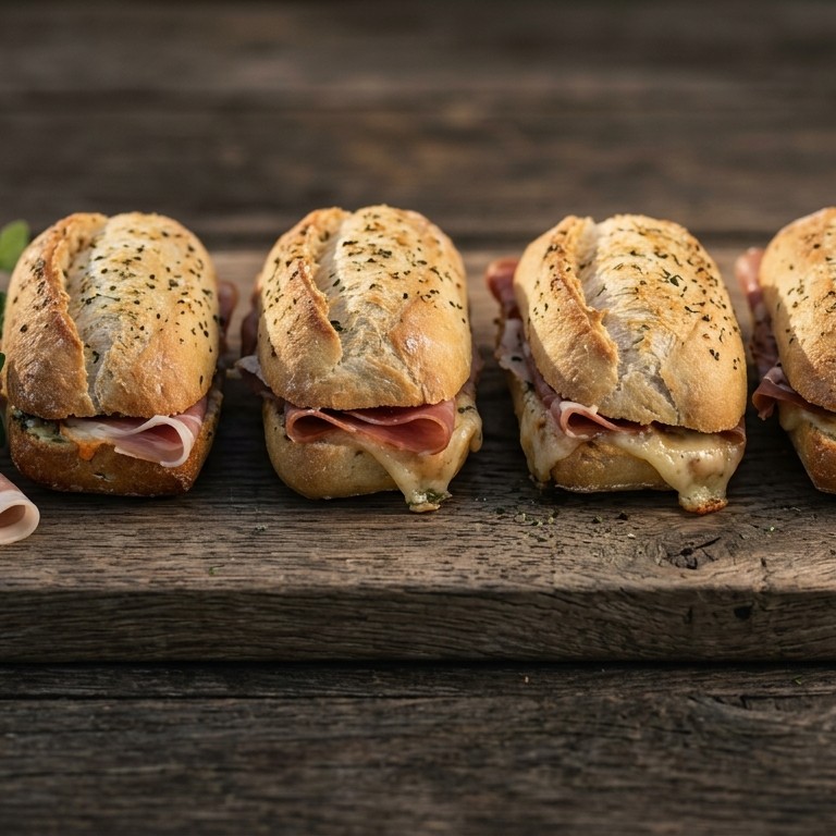 Luxe minipistoletjes met ham en kaas