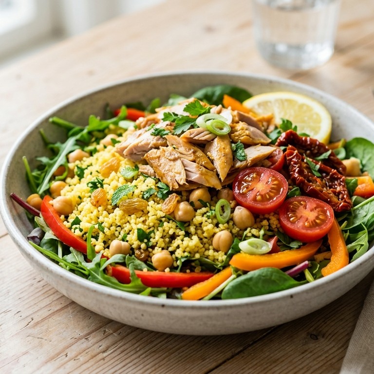 Maaltijdsalade couscous makreel