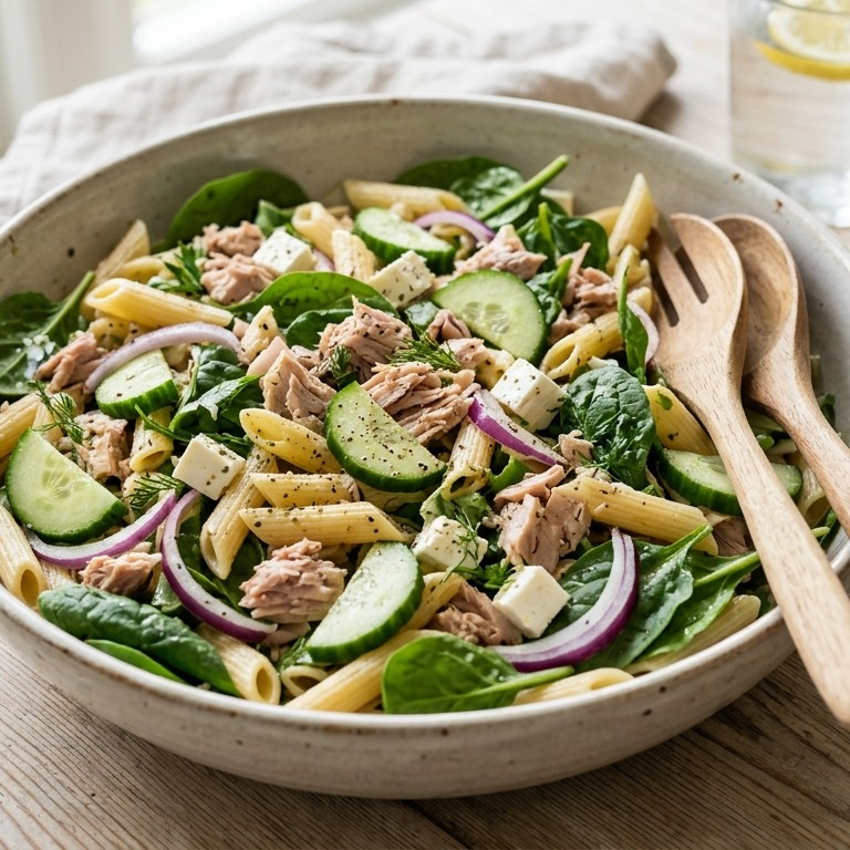 Maaltijdsalade komkommer-tonijn