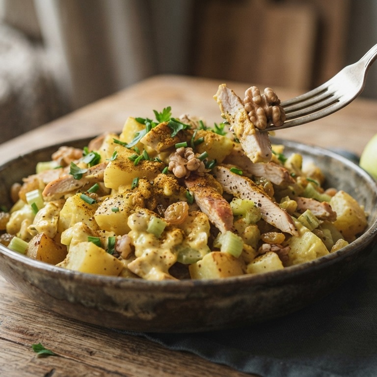Maaltijdsalade met gerookte kip