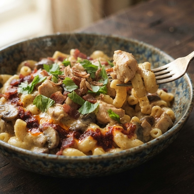 Macaroni Ayam (macaroni met kip)