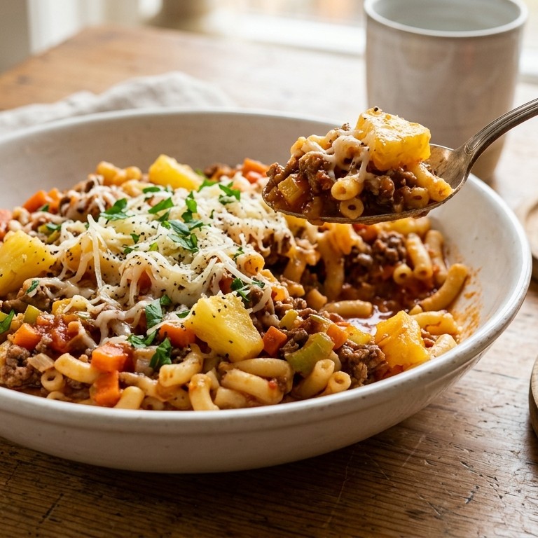 Macaroni met ananas