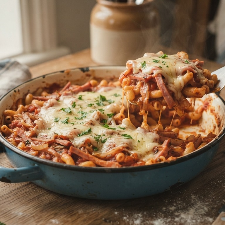 Macaroni met ham en kaas