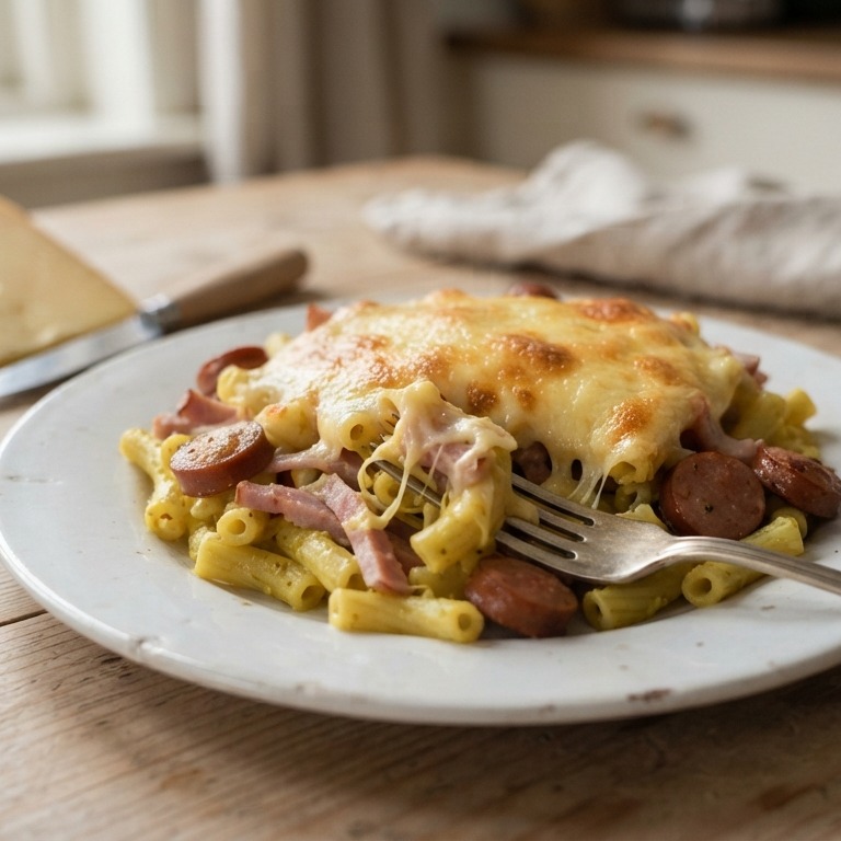 Macaroni met ham en kaas