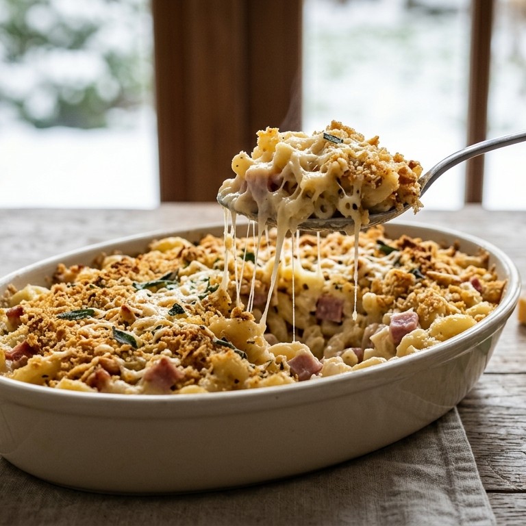 Macaroni met ham en kaas de luxe