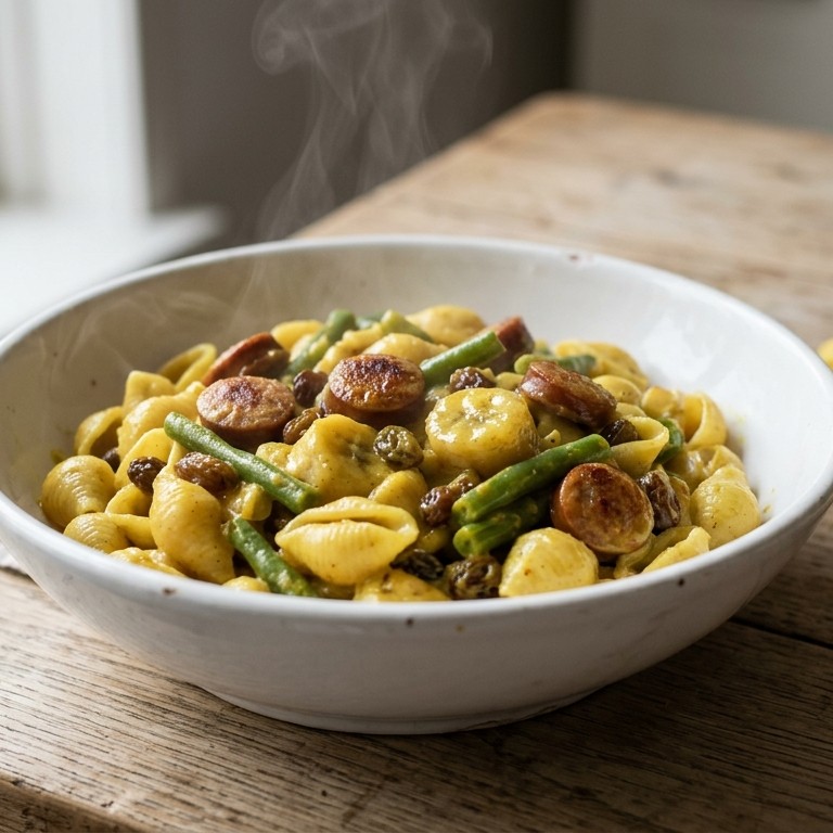 Macaroni met kerriesaus