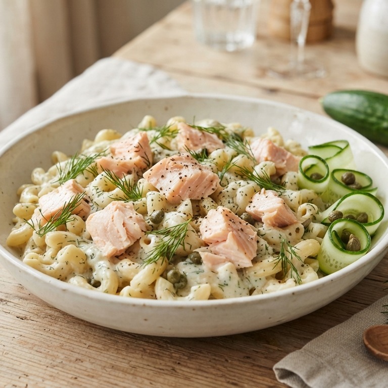 Macaroni met zalm