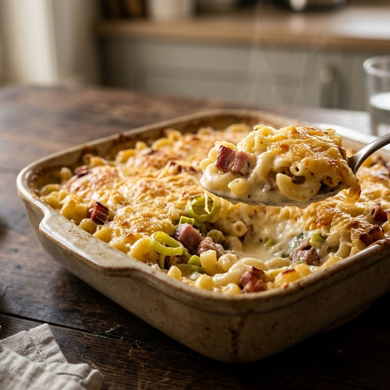 Macaroni-spekjes-porei