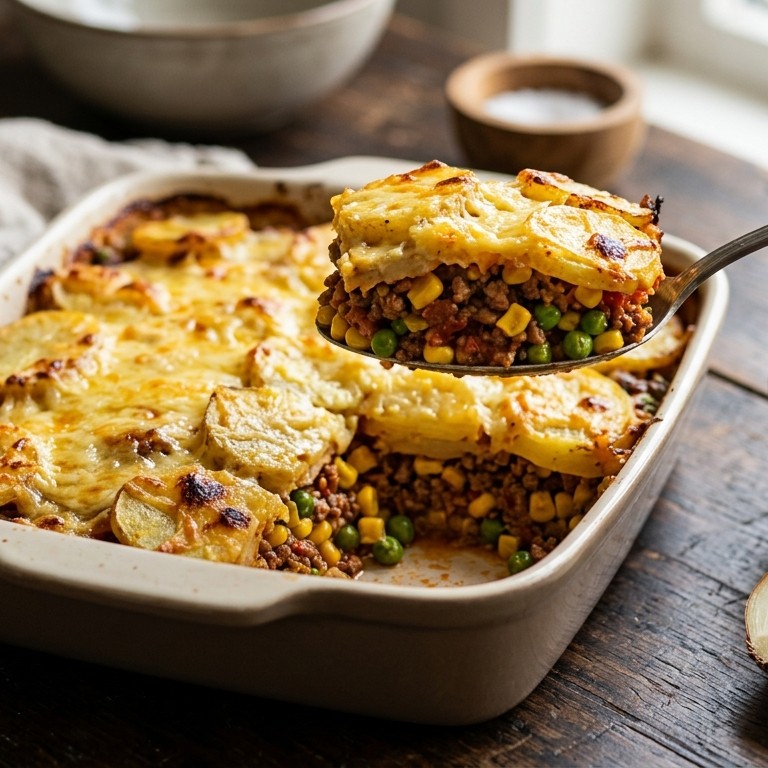 Mais en gehaktschotel uit de oven
