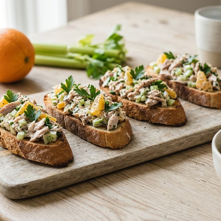 Makreelsalade op stokbrood