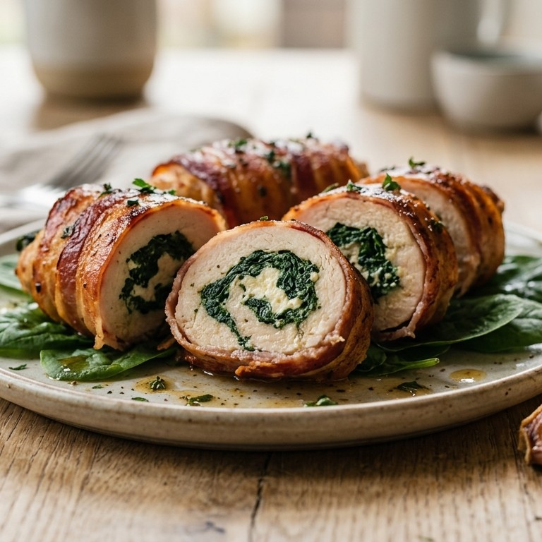 Malse kiprolletjes met spinazie en ricotta