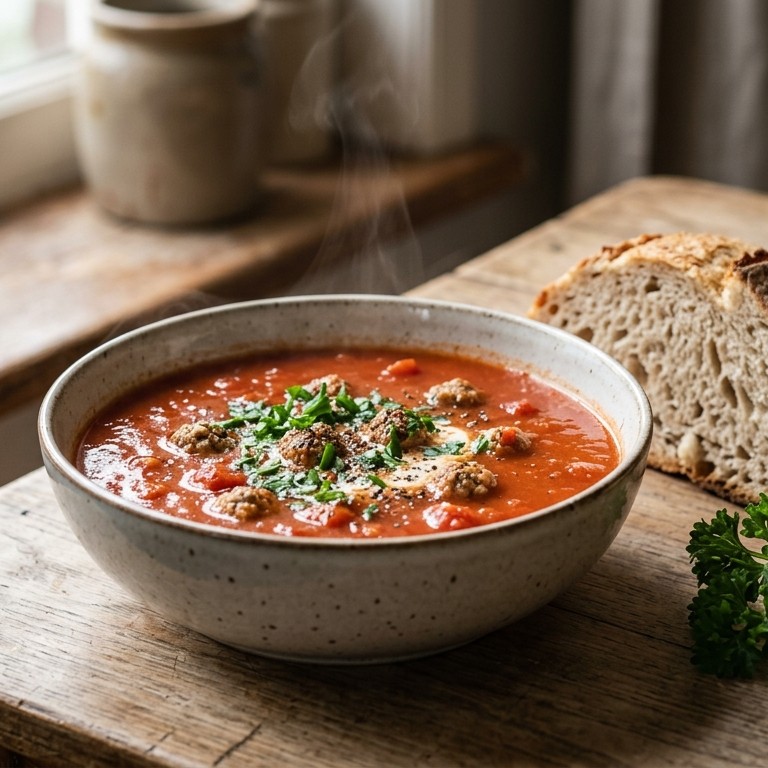 Mama's matiesoep (=tomatensoep)