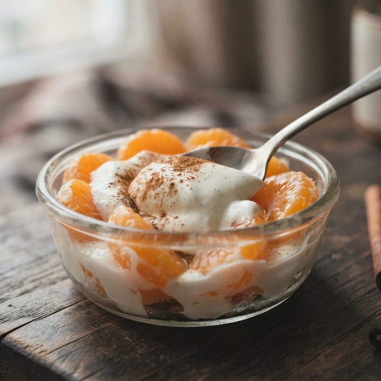 Mandarijn met crème fraiche