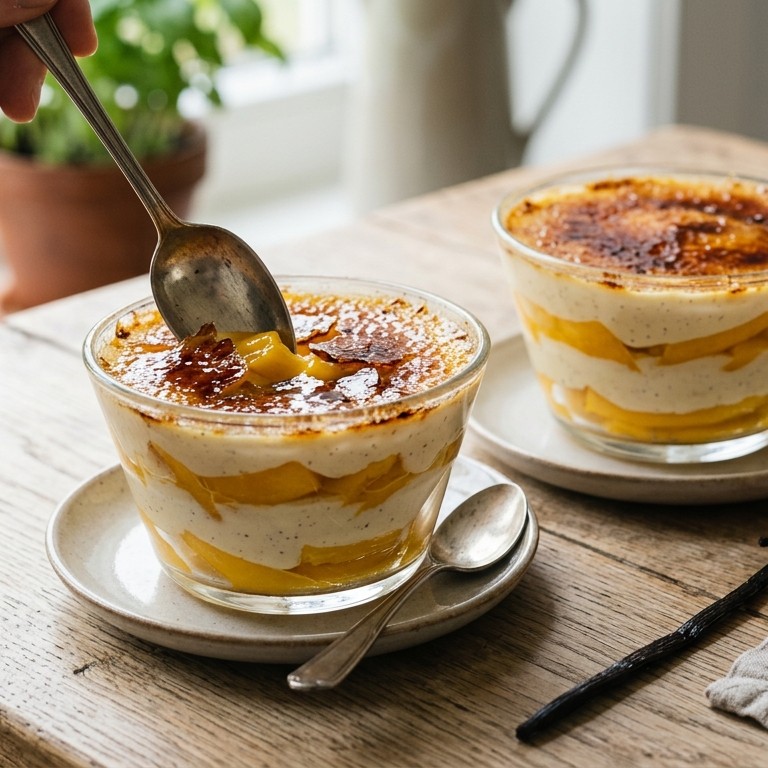 Mango met vanillecrème